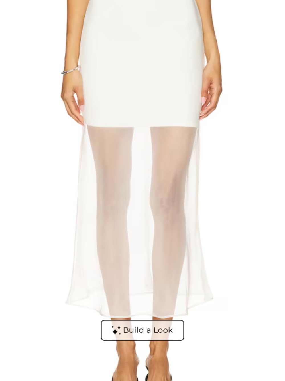 REVOLVE White Sheer Overlay High-Low Skirt